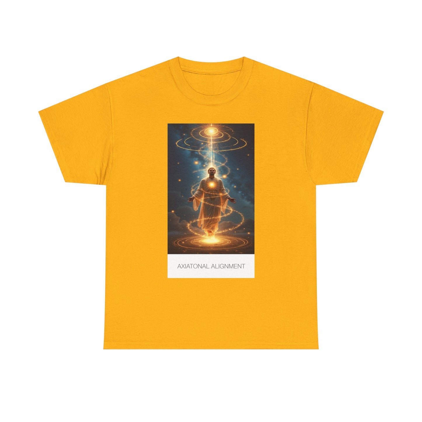 Anatomical Alignment Unisex Heavy Cotton Tee | Spiritual Graphic Shirt, Wellness Apparel, Gift for Yogis, Meditation Wear, Cosmic Art Tee