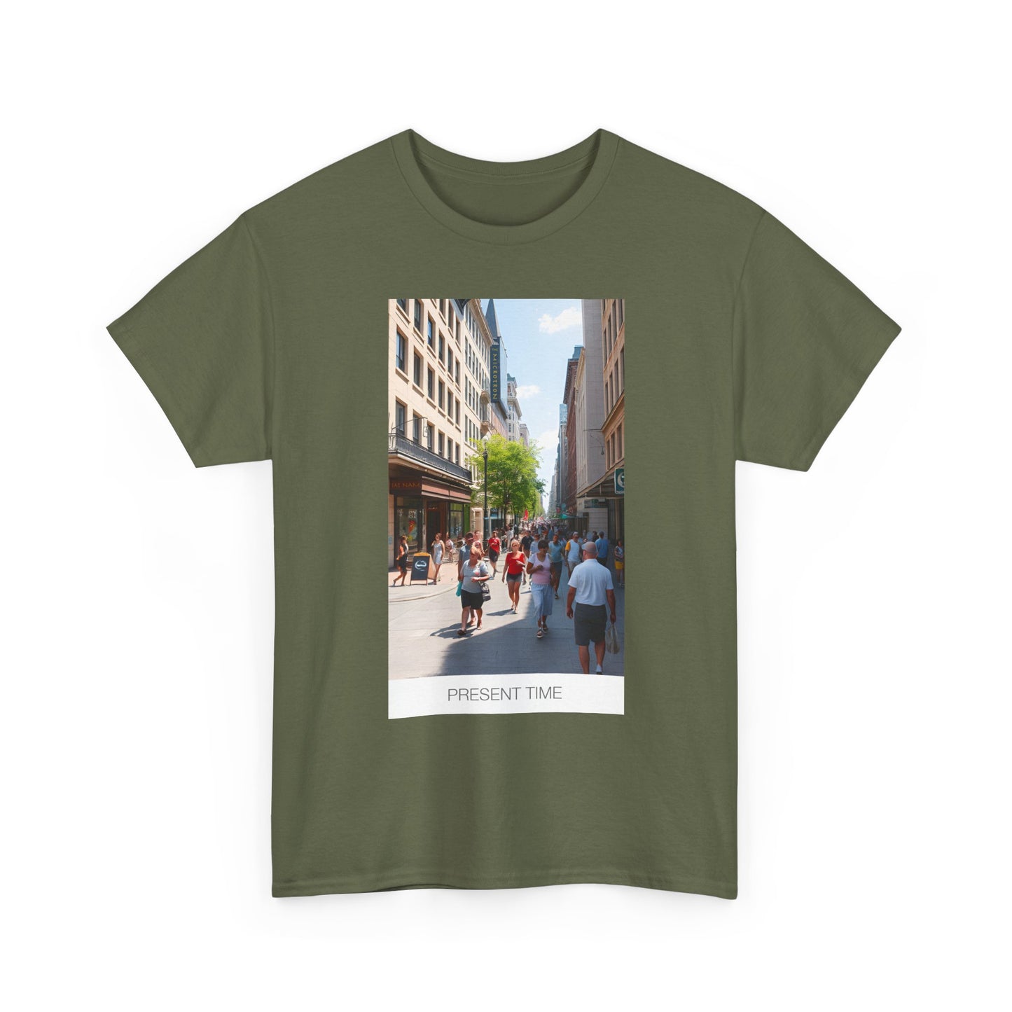 Present Time Unisex Heavy Cotton Tee, Casual Wear, Street Style Shirt, Gift for Her, Gift for Him, Everyday Tee
