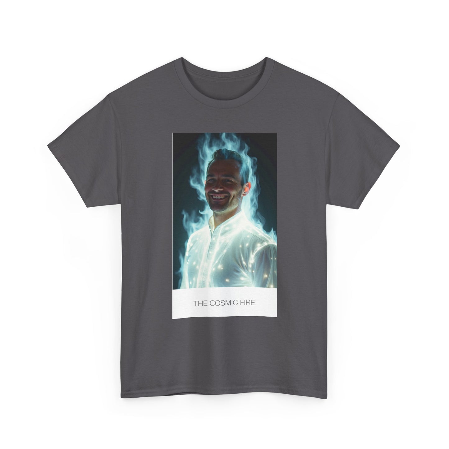 Cosmic Fire Unisex Heavy Cotton Tee, Graphic Tee, Gift for Him, Motivational Shirt, Casual Wear, Unique Design, Statement T-Shirt