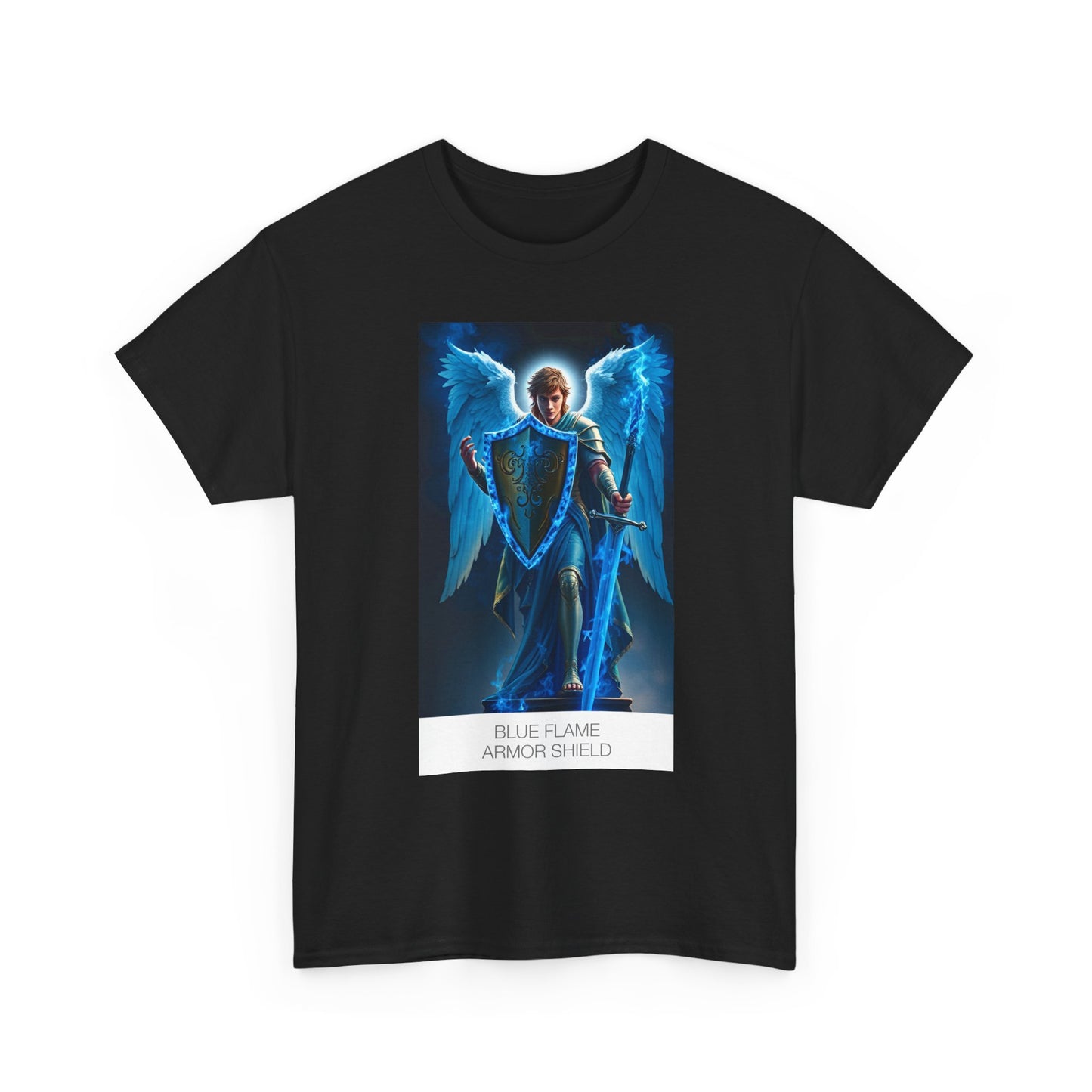 Guardian Angel Unisex Heavy Cotton Tee, Spiritual Shirt, Angelic Art T-Shirt, Faith Apparel, Gift for Believers, Casual Wear