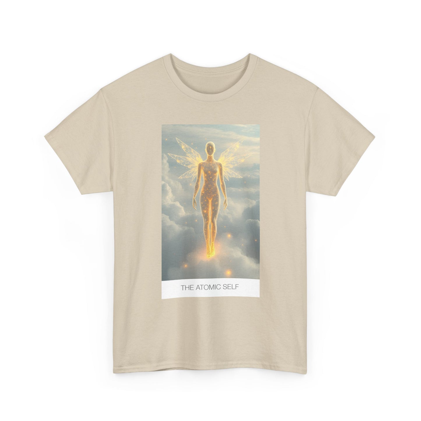 The Atomic Self Unisex Heavy Cotton Tee, Inspirational Graphic T-Shirt, Spiritual Apparel, Casual Wear, Unique Gift for Mindfulness