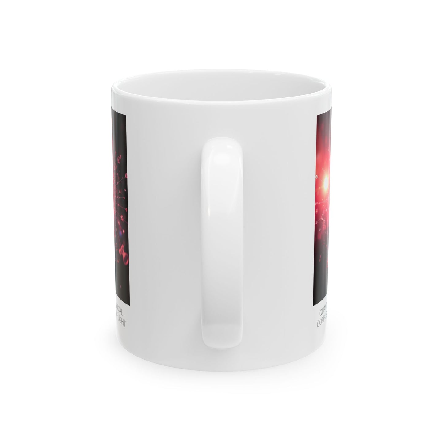 Cosmic Art Ceramic Mug - Unique Gift for Science Lovers, Quanta Mechanical Capsules of Light, Holiday Treat, Coffee Tea Cup, Space Decor