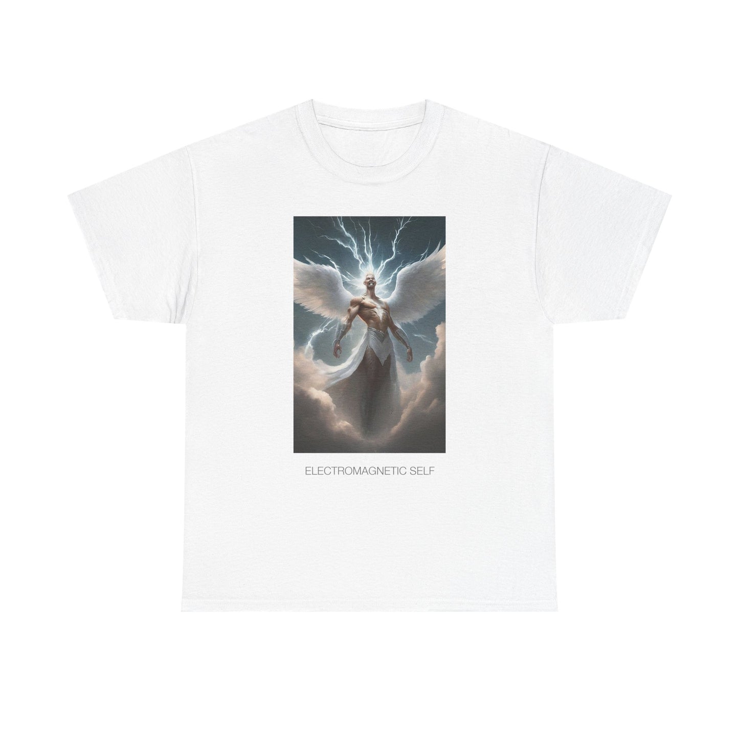 Mystical Angel Unisex Heavy Cotton Tee | Electromagnetic Self T-Shirt, Spiritual Gift, Unique Apparel, Fantasy Art Tee, Comfortable Wear